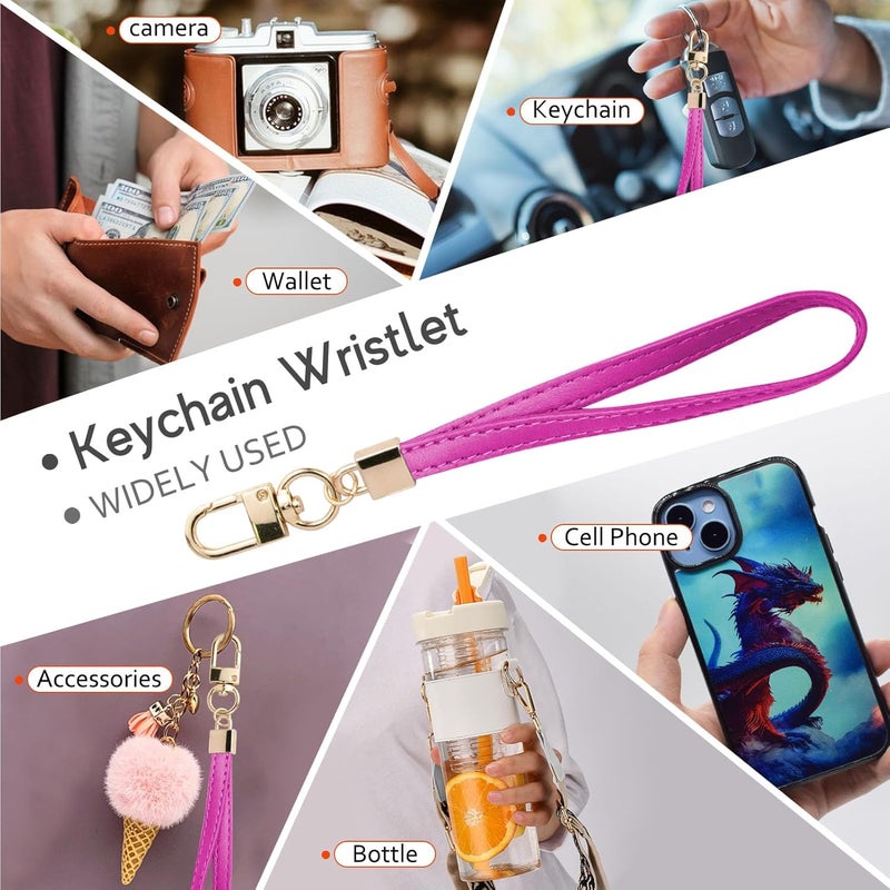 KNGITRYI Small Wristlet Wallets for Women RFID Credit Card Holder Wallet Keychain Wristlet Wallet Credit Card Wallets for Women (Hot Pink) - Image 4
